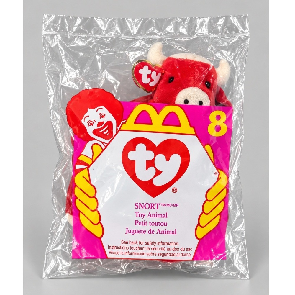 Ty Teenie Beanie Baby Snort the Bull 1997 McDonalds Happy Meal Toy 8 Sealed